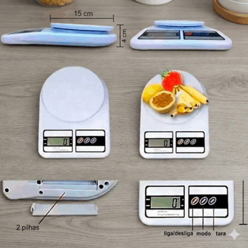 Balança Digital de Precisão Para Cozinha 10kg Wellmix