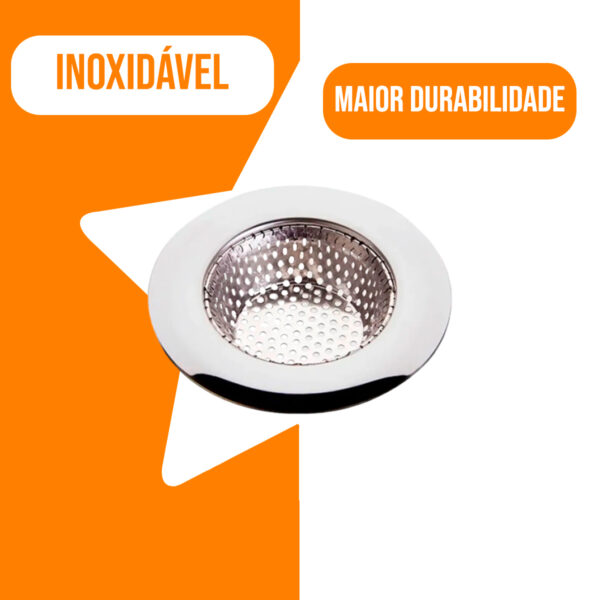 Ralo Para Pia Em Inox Cozinha Borda 9 Cm Diâmetro