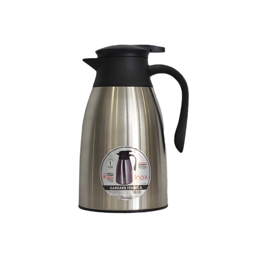 GARRAFA TERMICA EM INOX 1,0L PRETA