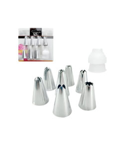 Kit Com 7 Bicos Inox Para Confeitar Com Adaptador