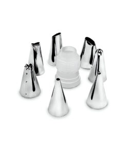 Kit Com 7 Bicos Inox Para Confeitar Com Adaptador