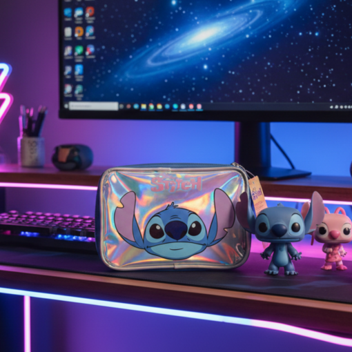 Estojo Box Stitch Disney Prata para Material Escolar