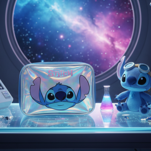 Estojo Box Stitch Disney Prata para Material Escolar