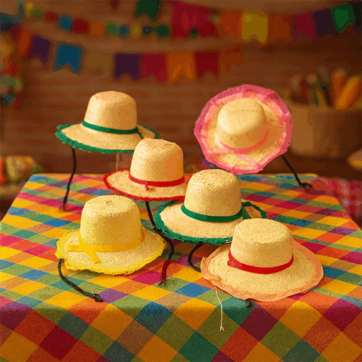 Chapéu de Palha com Renda Adulto Festa Junina Bella Festa