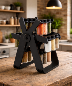 Porta Condimento Giratório com 18 Potes para Cozinha