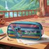 Estojo Stitch Azul Disney Escolar Infantil