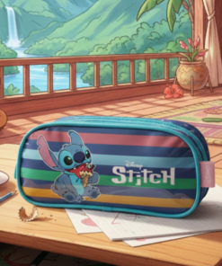 Estojo Stitch Azul Disney Escolar Infantil