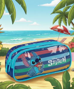 Estojo Stitch Azul Disney Escolar Infantil