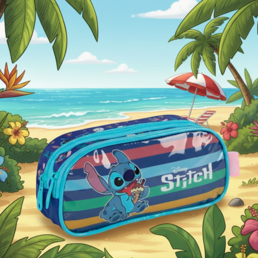 Estojo Stitch Azul Disney Escolar Infantil