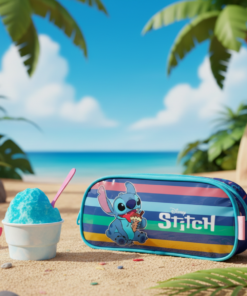 Estojo Stitch Azul Disney Escolar Infantil