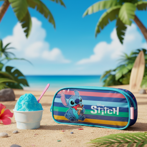 Estojo Stitch Azul Disney Escolar Infantil