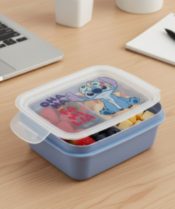 Marmita Stitch Prática com Trava Resistente 850ml