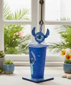 Copo Lilo & Stitch Disney 500ml Plástico com Canudo Plasutil