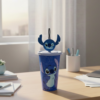 Copo Lilo & Stitch Disney 500ml Plástico com Canudo Plasutil
