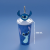 Copo Lilo & Stitch Disney 500ml Plástico com Canudo Plasutil