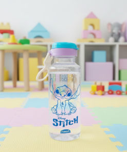 Garrafa Plástica Stitch 600ml Abre Fácil com Adesivos Plasutil