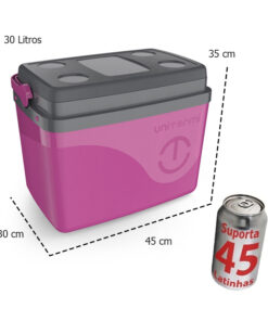 Caixa Térmica Cooler Com Alça 30 Litros Grande 45 Latas Unitermi