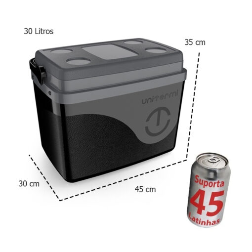 Caixa Térmica Cooler Com Alça 30 Litros Grande 45 Latas Unitermi