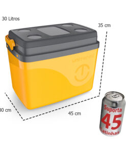 Caixa Térmica Cooler Com Alça 30 Litros Grande 45 Latas Unitermi