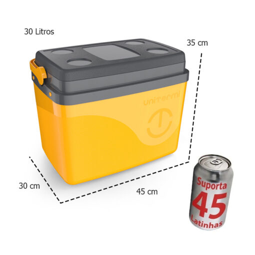 Caixa Térmica Cooler Com Alça 30 Litros Grande 45 Latas Unitermi