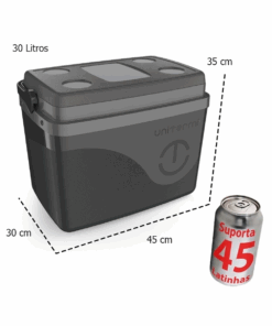 Caixa Térmica Cooler Com Alça 30 Litros Grande 45 Latas Unitermi