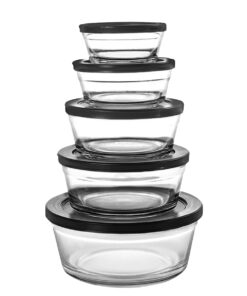 5 TIGELAS De Vidro Com Tampa