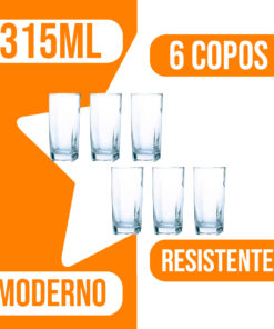 JOGO DE COPOS BALI 6 PECAS QUAD 315ML