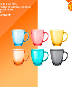 JG CANECAS C/6 COLORIDAS 360ML