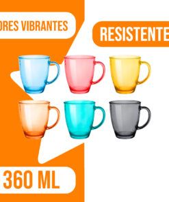 JG CANECAS C/6 COLORIDAS 360ML