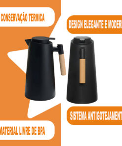 Garrafa térmica 1L cabo madeira Belakaza