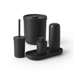 Kit PORTA SABONETE+PORTA ESCOVA+LIXEIRA+BANDEJA DUAL-ESCOVA SANITÁRIA