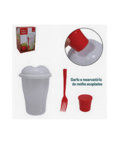 Copo Para Salada Com Garfo E Reservatório De Molho Fartex