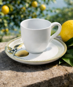 Conjunto Xicara com Pires 120ml Café Lemon Porto Brasil para Servir Café
