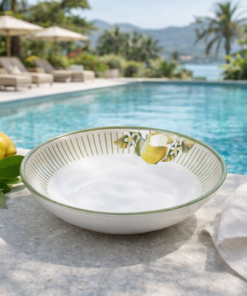 Prato Fundo Bio Lemon Porto Brasil em Cerâmica Decorada