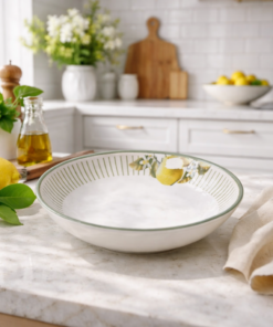 Prato Fundo Bio Lemon Porto Brasil em Cerâmica Decorada