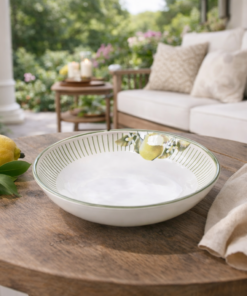 Prato Fundo Bio Lemon Porto Brasil em Cerâmica Decorada