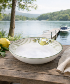 Prato Fundo Bio Lemon Porto Brasil em Cerâmica Decorada