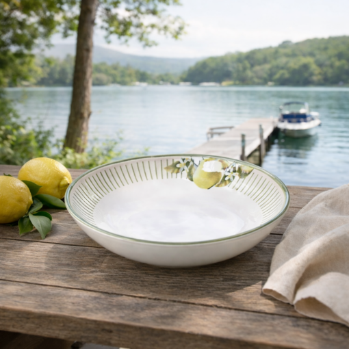 Prato Fundo Bio Lemon Porto Brasil em Cerâmica Decorada