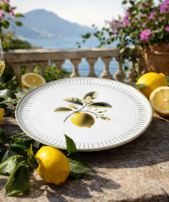 Prato Raso Bio Lemon Porto Brasil em Cerâmica Decorado