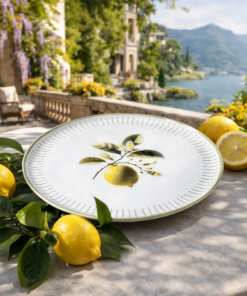 Prato Raso Bio Lemon Porto Brasil em Cerâmica Decorado