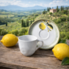 Xicara de Chá 170ml com Pires Lemon Porto Brasil Ceramica Decorada