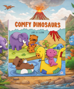 Livro para Colorir Infantil Cultural Cozy Circus e Comfy Dinosaurs