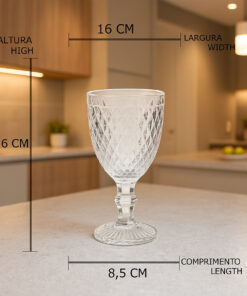 Jogo 6 taças vidro bico abacaxi 325ml Wellmix