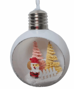 Bola Aberta Iluminada Natal Decoração Papai Noel LED