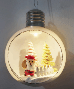 Bola Aberta Iluminada Natal Decoração Papai Noel LED