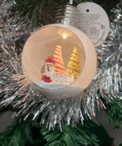 Bola Aberta Iluminada Natal Decoração Papai Noel LED