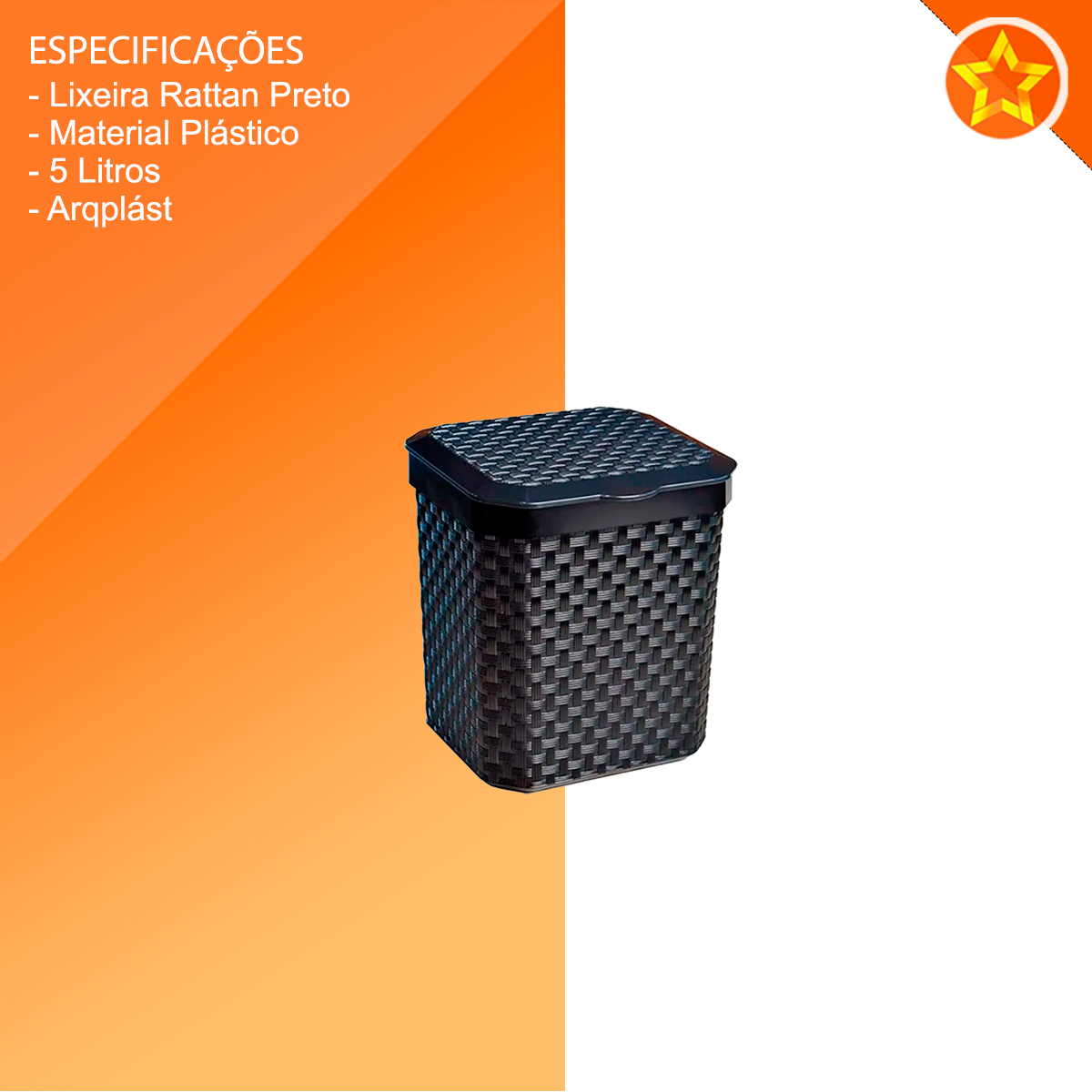 LIXEIRA DE PIA RATTAN C TPA PR