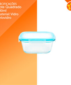 POTE DE VIDRO QUADRADO 800 ML