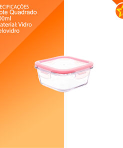 POTE DE VIDRO QUADRADO 800 ML
