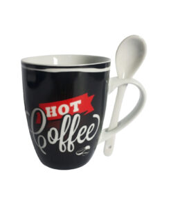 Canecas Com Colher 240ml De Porcelana Vintage Coffee